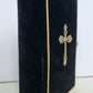 1902 GERMAN HYMNAL SONG BOOK VELVET BINDING w/ BRASS EDGES & CROSS antique