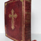 1905 MISSAL FOLIO antique LEATHER BINDING w/ BRASS FITTINGS Missale Romanum