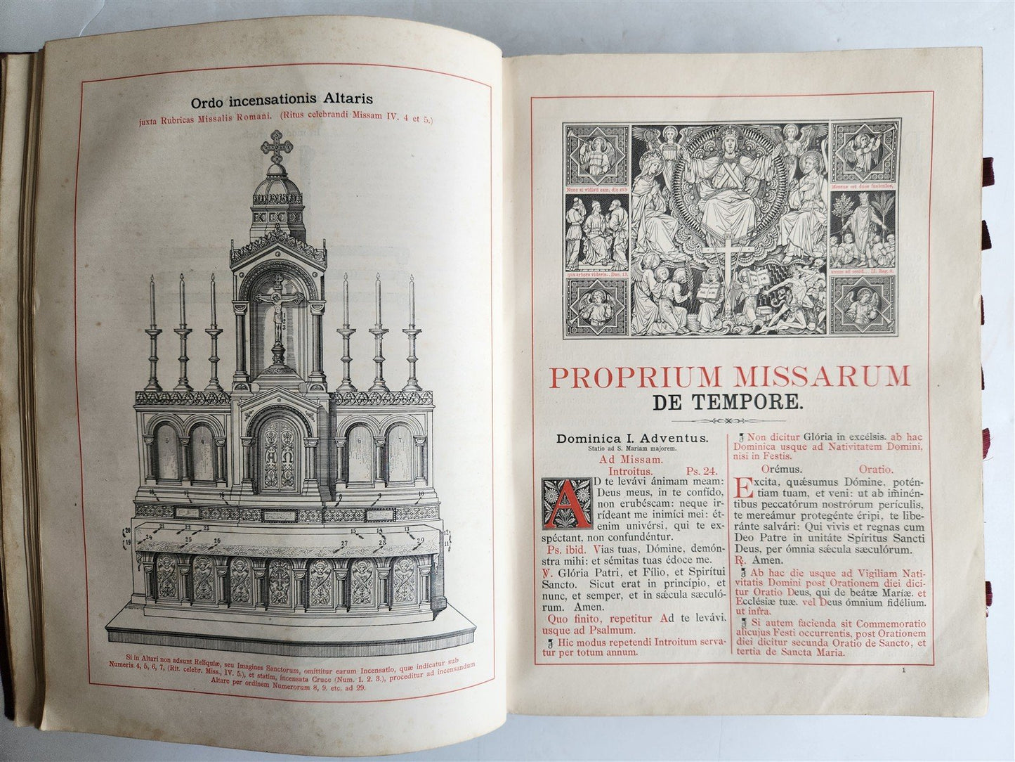 1905 MISSAL FOLIO antique LEATHER BINDING w/ BRASS FITTINGS Missale Romanum