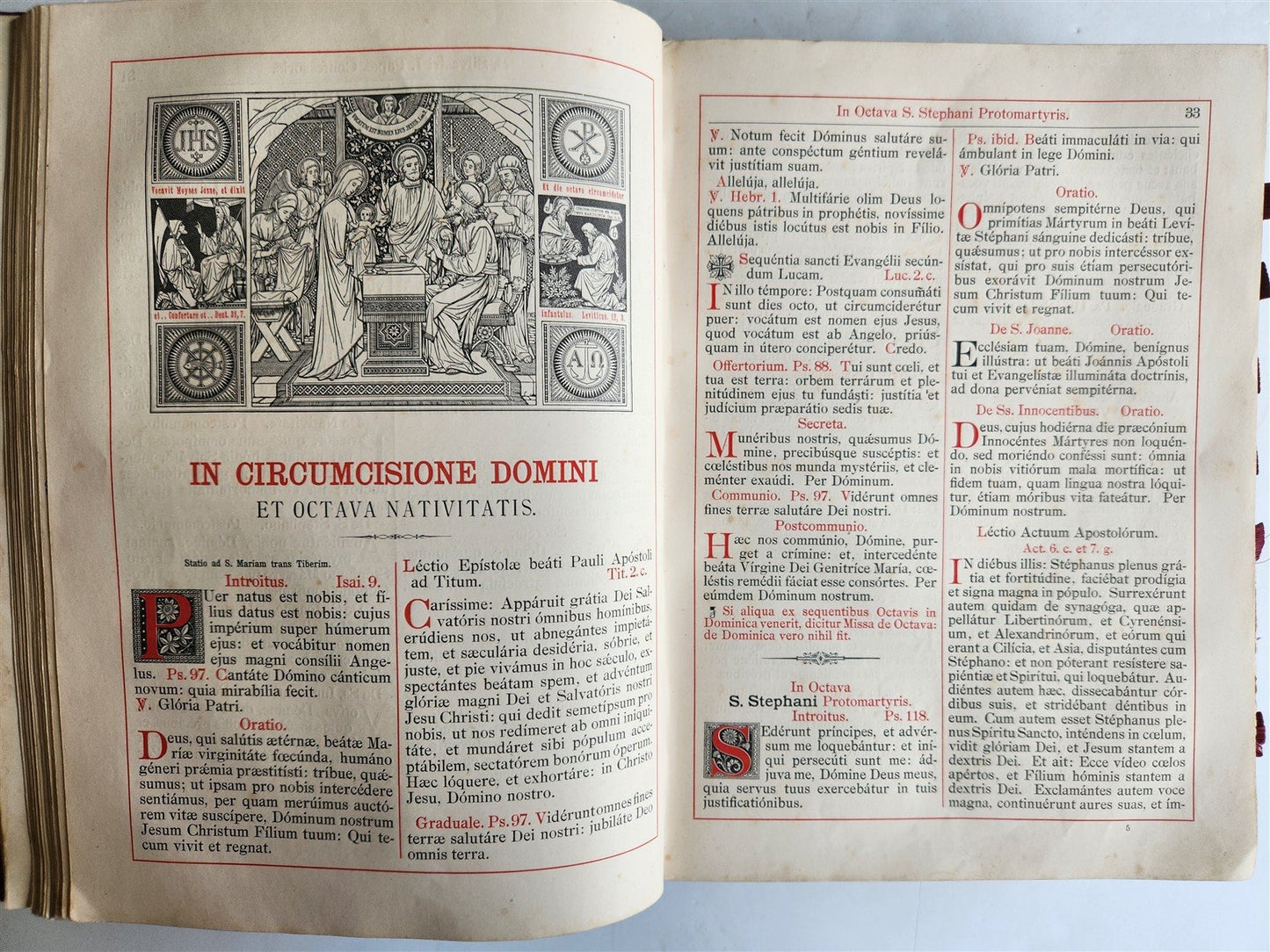 1905 MISSAL FOLIO antique LEATHER BINDING w/ BRASS FITTINGS Missale Romanum