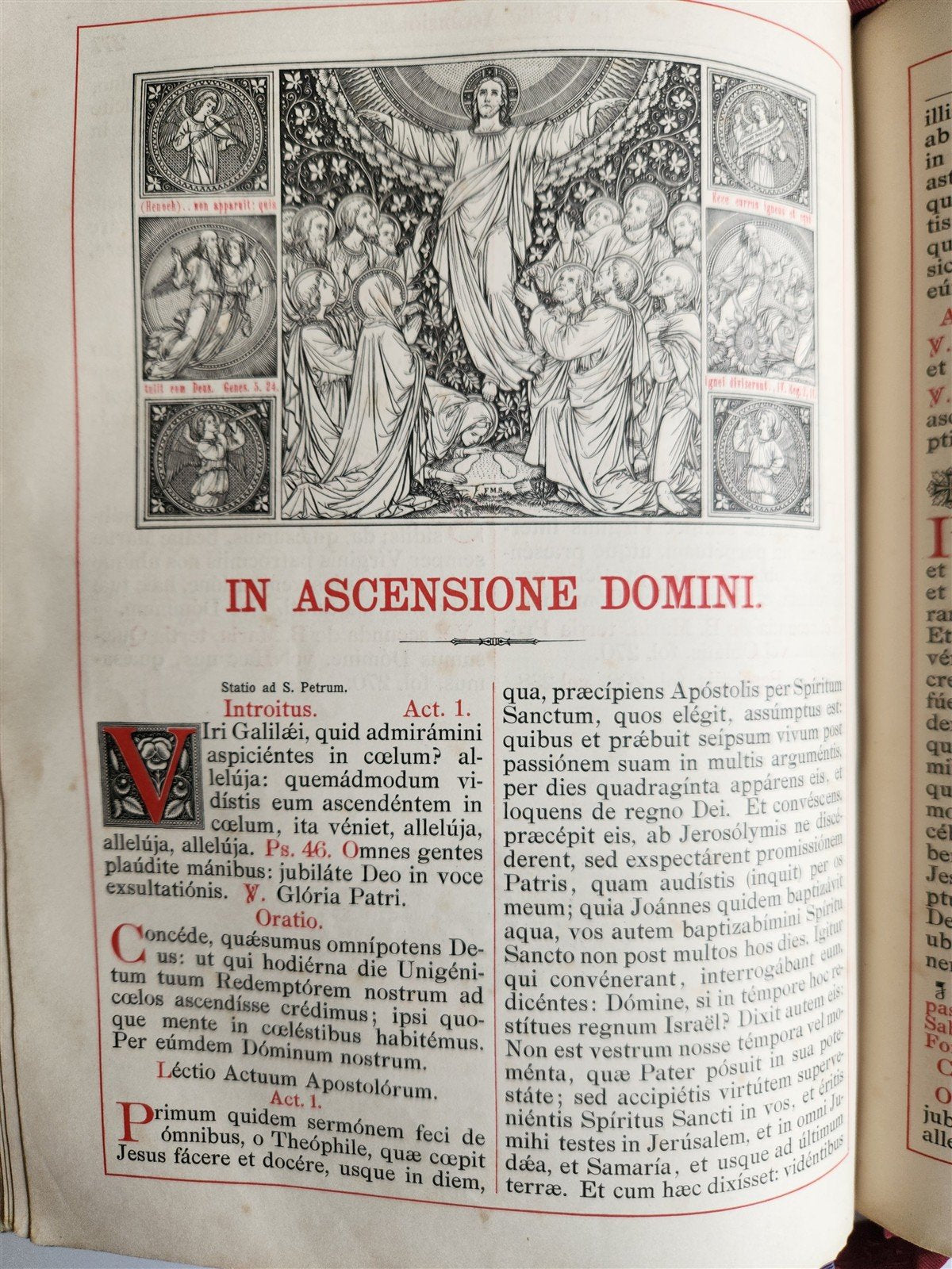 1905 MISSAL FOLIO antique LEATHER BINDING w/ BRASS FITTINGS Missale Romanum