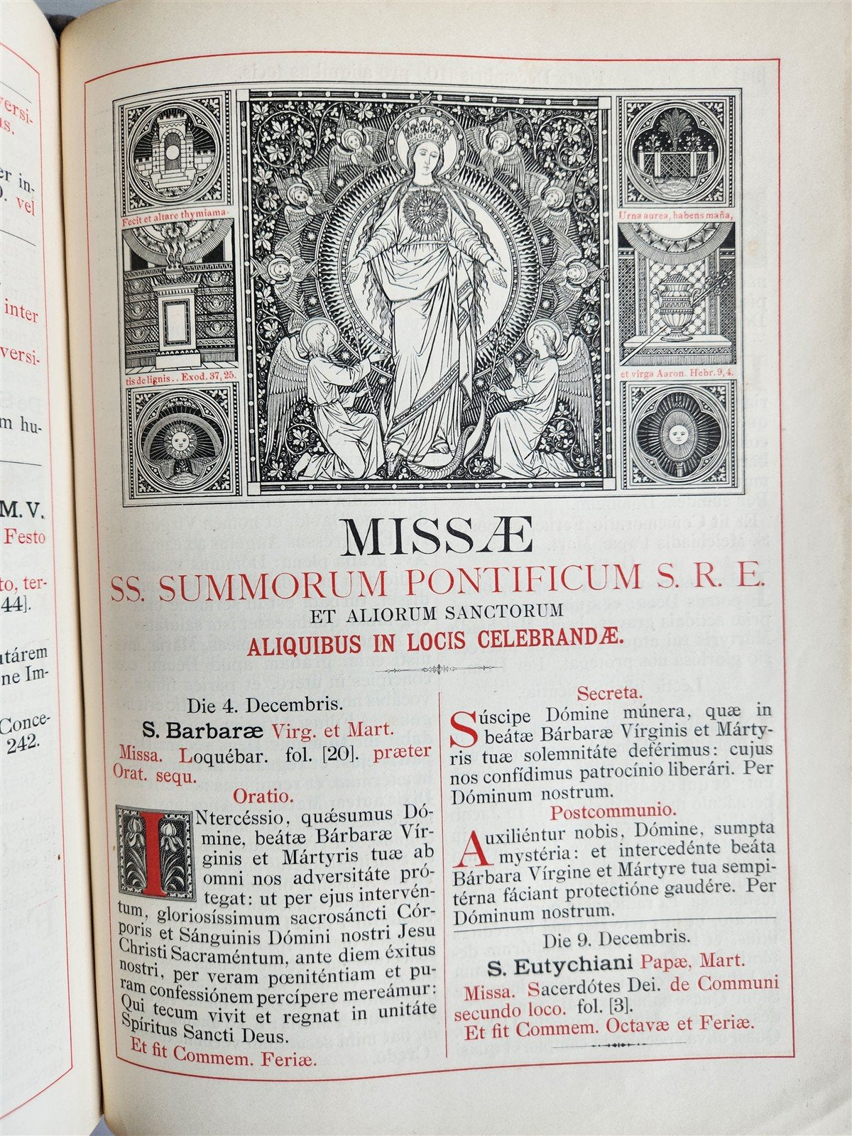 1905 MISSAL FOLIO antique LEATHER BINDING w/ BRASS FITTINGS Missale Romanum