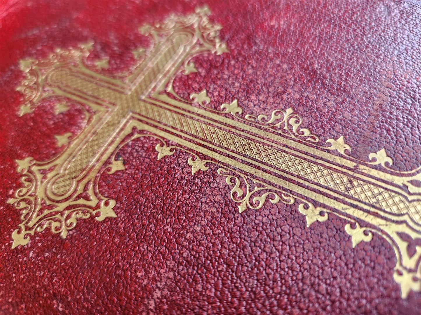 1905 MISSAL FOLIO antique LEATHER BINDING w/ BRASS FITTINGS Missale Romanum