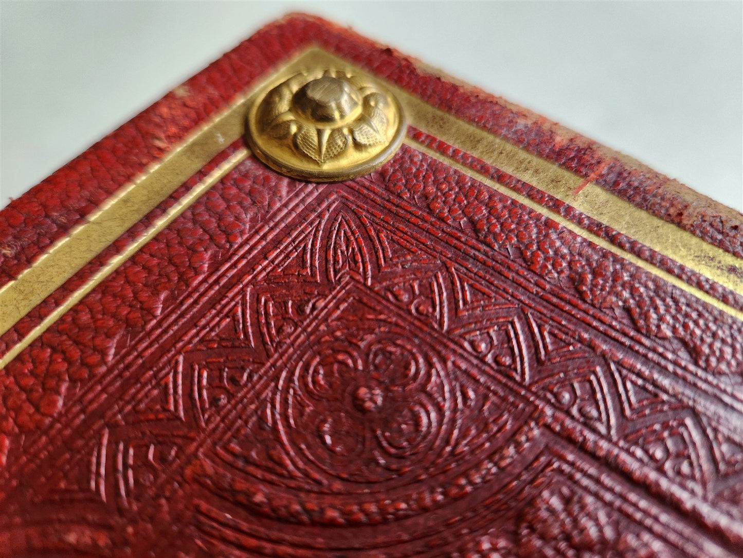 1905 MISSAL FOLIO antique LEATHER BINDING w/ BRASS FITTINGS Missale Romanum