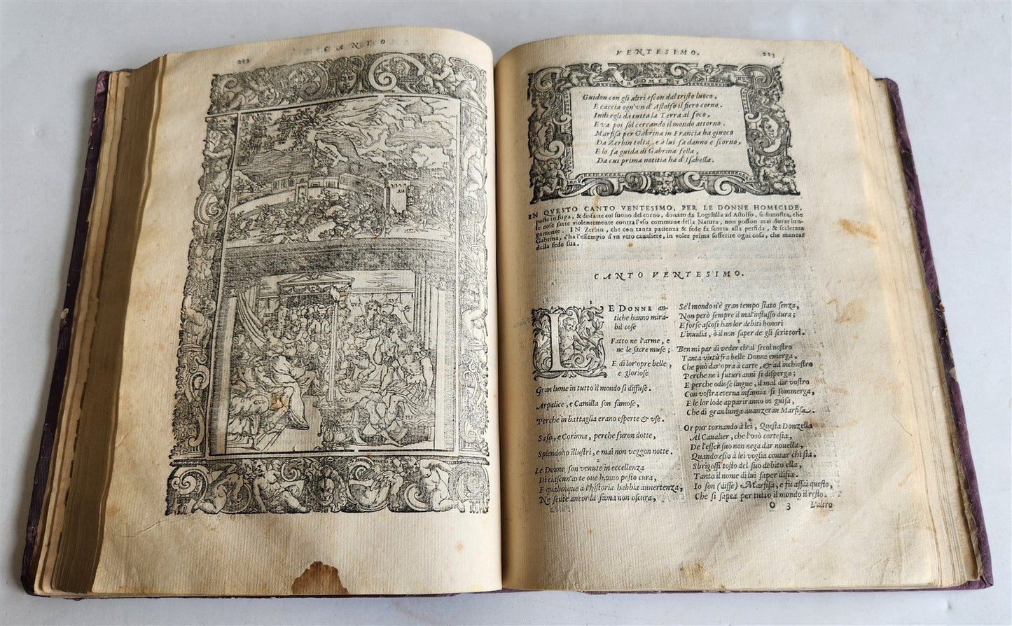 1587 ORLANDO FURIOSO by Lodovico Ariosto antique MAGNIFICENTLY ILLUSTRATED