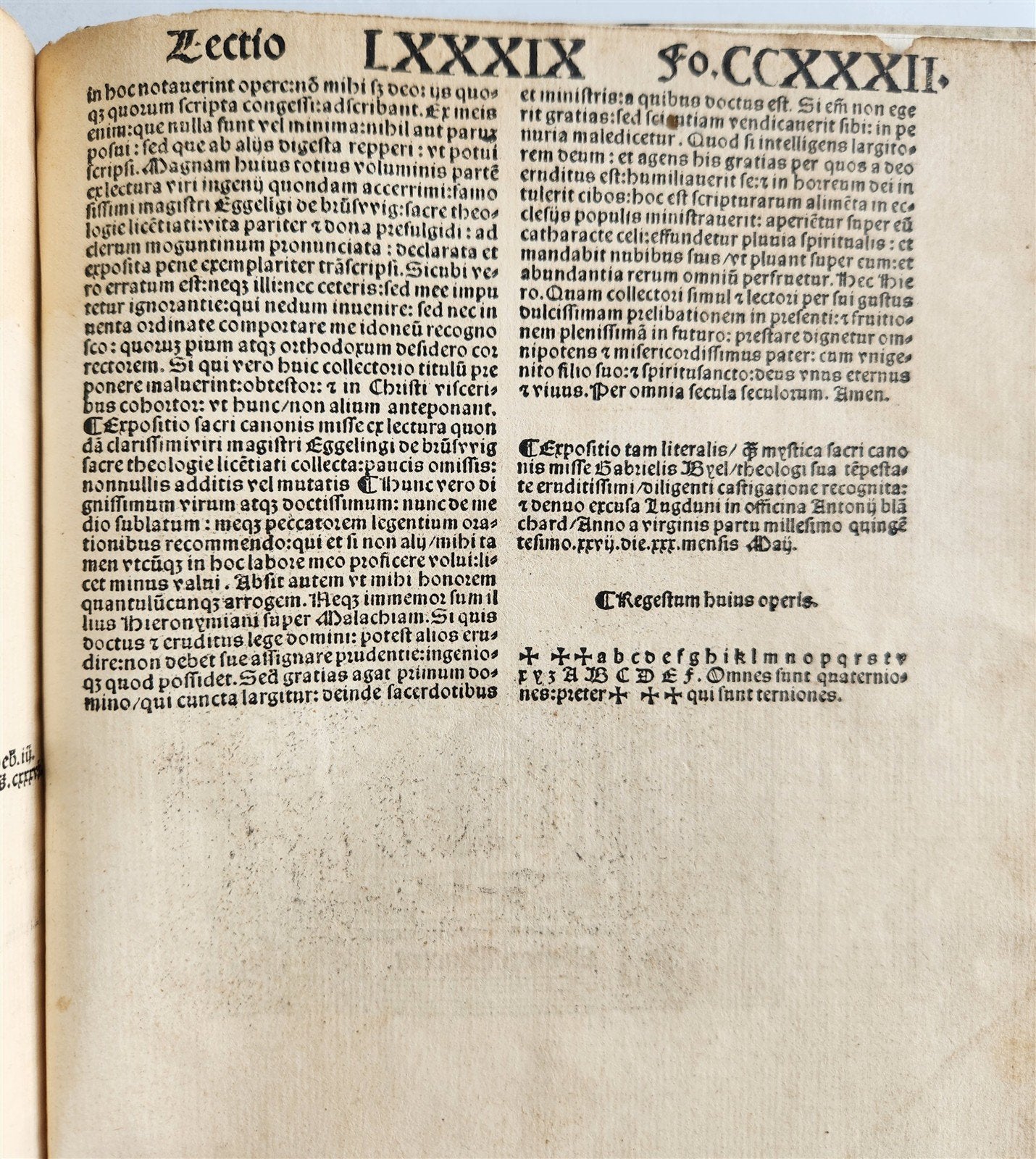 1527 POST-INCUNABULA antique Super canone misse cum additionibus by Gabriel Biel