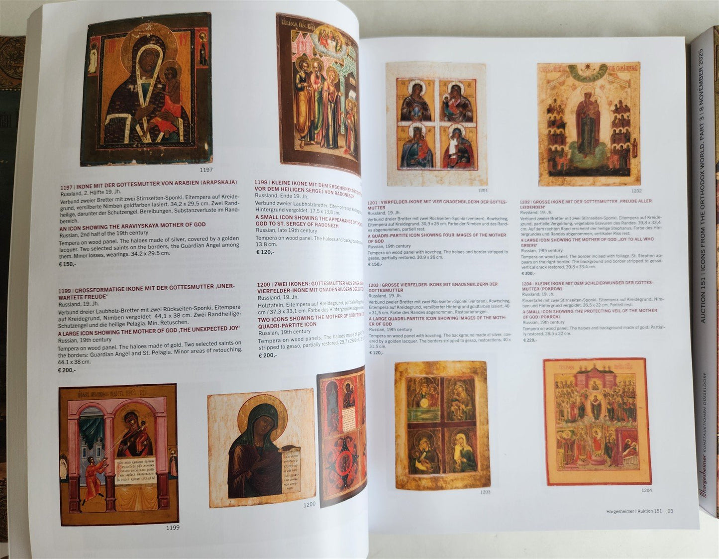 RUSSIAN & GREEK ORTHODOX ICONS LOT of 3 2025 GERMAN AUCTION CATALOGS