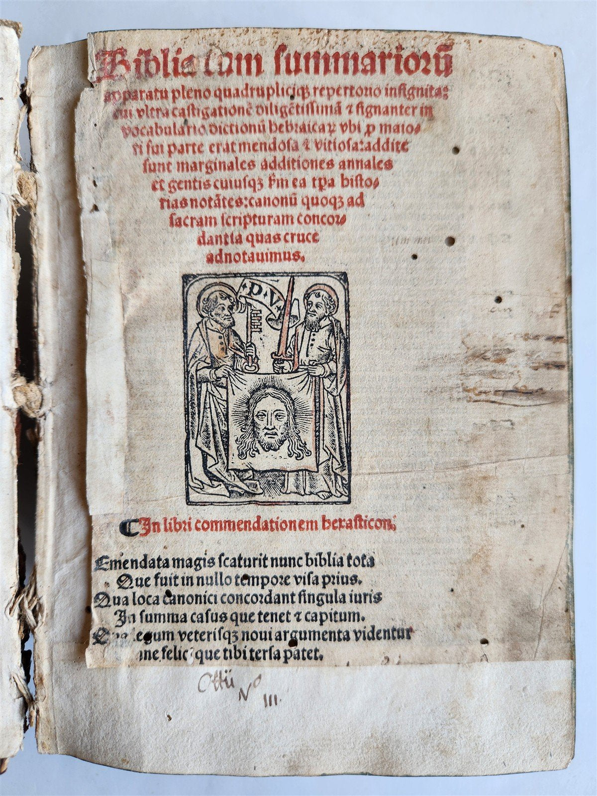 1519 BIBLE in LATIN POST-INCUNABULA antique rare w/ WOODCUTS