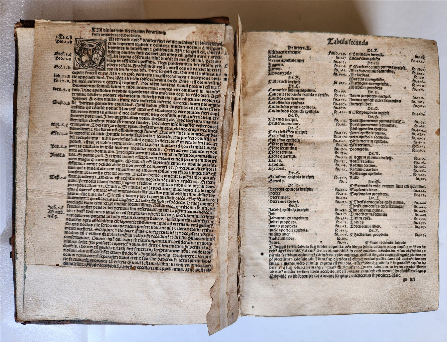 1519 BIBLE in LATIN POST-INCUNABULA antique rare w/ WOODCUTS