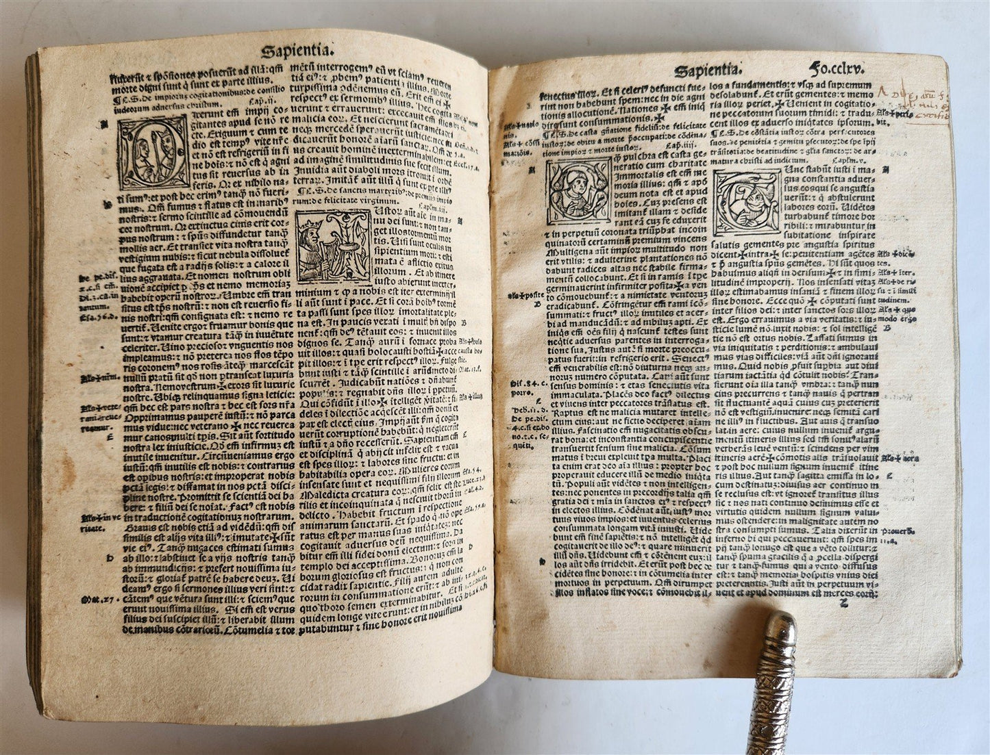 1519 BIBLE in LATIN POST-INCUNABULA antique rare w/ WOODCUTS