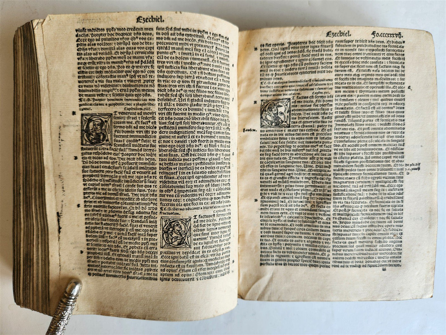 1519 BIBLE in LATIN POST-INCUNABULA antique rare w/ WOODCUTS