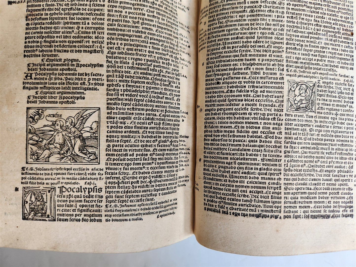 1519 BIBLE in LATIN POST-INCUNABULA antique rare w/ WOODCUTS