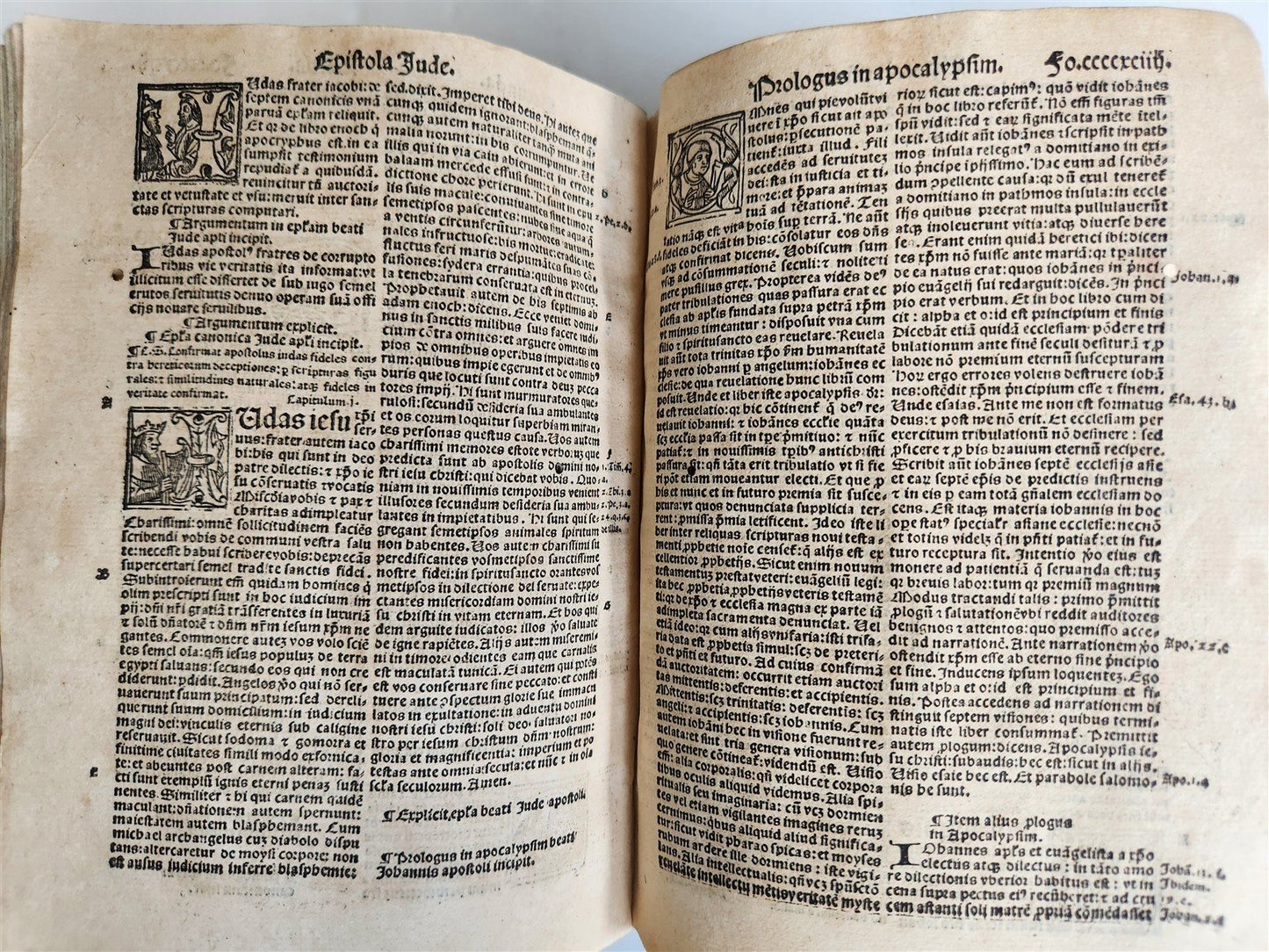 1519 BIBLE in LATIN POST-INCUNABULA antique rare w/ WOODCUTS