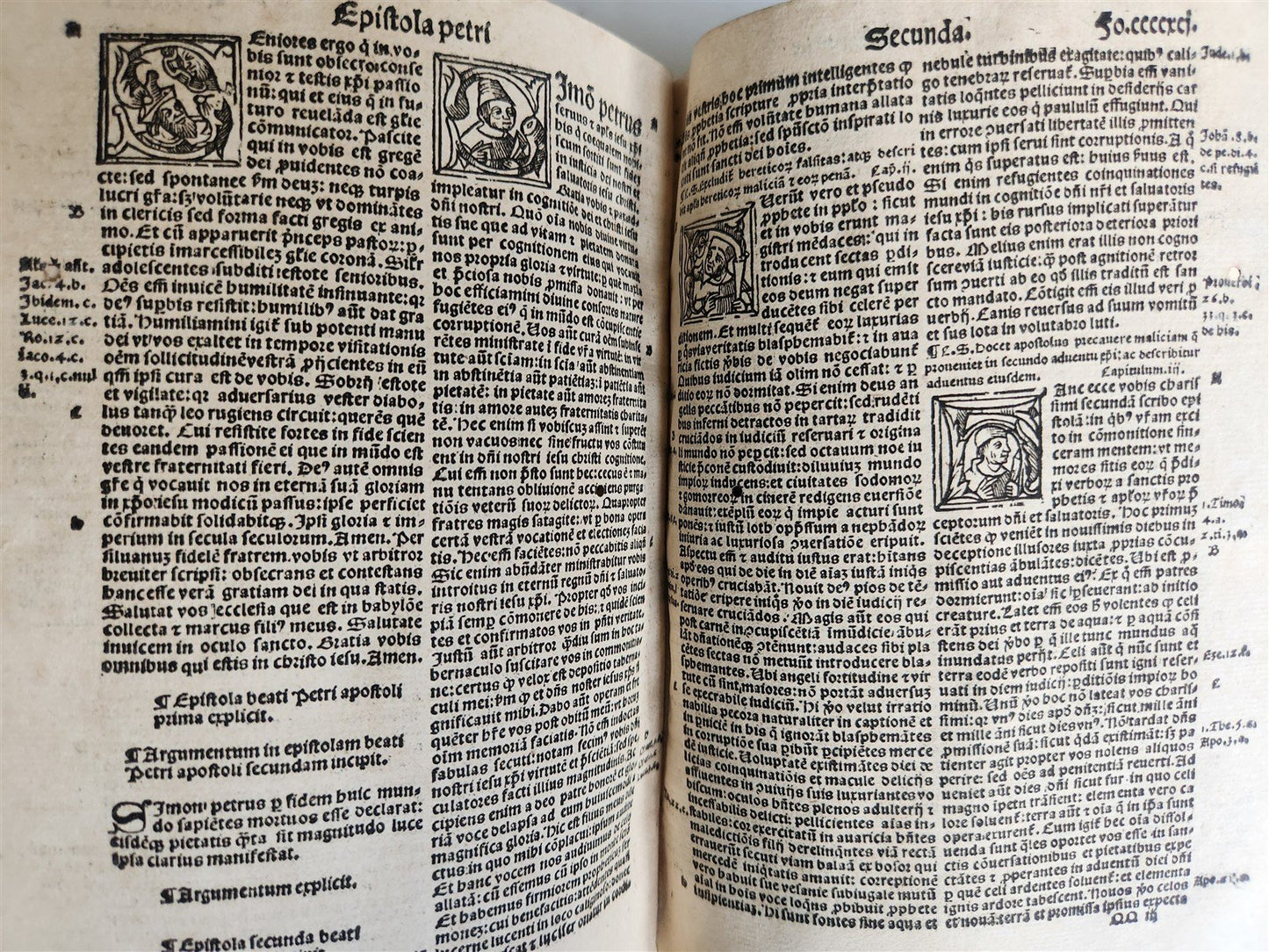 1519 BIBLE in LATIN POST-INCUNABULA antique rare w/ WOODCUTS