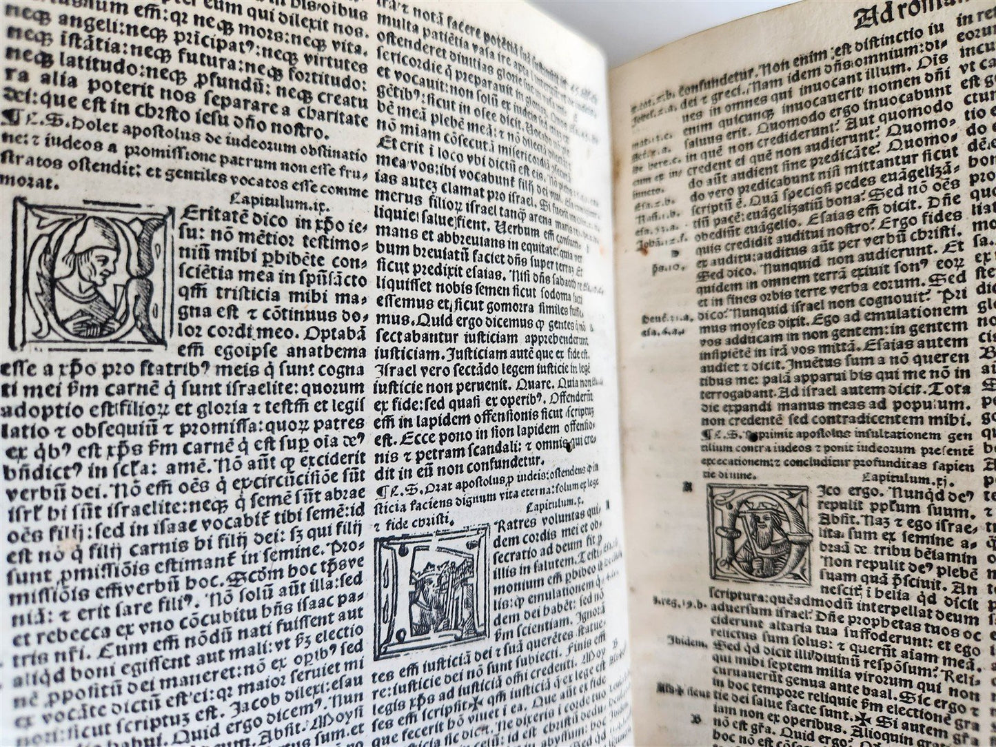 1519 BIBLE in LATIN POST-INCUNABULA antique rare w/ WOODCUTS