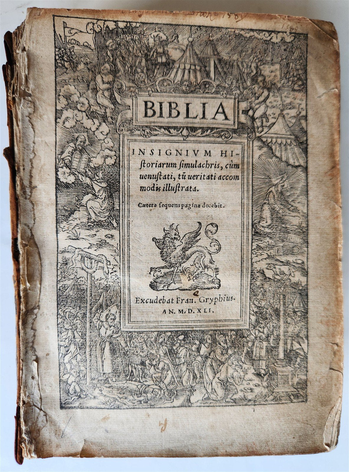 1541 BIBLE in LATIN antique rare BEAUTIFULLY ILLUSTRATED