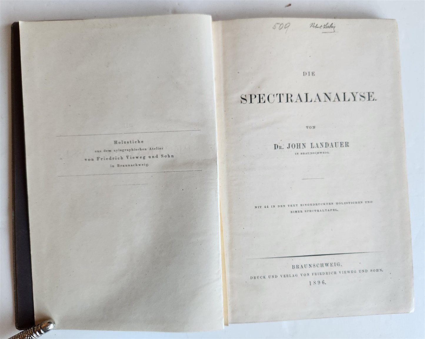 1896 SPECTRAL ANALYSIS Die Spectralanalyse by F. Landauer antique ILLUSTRATED