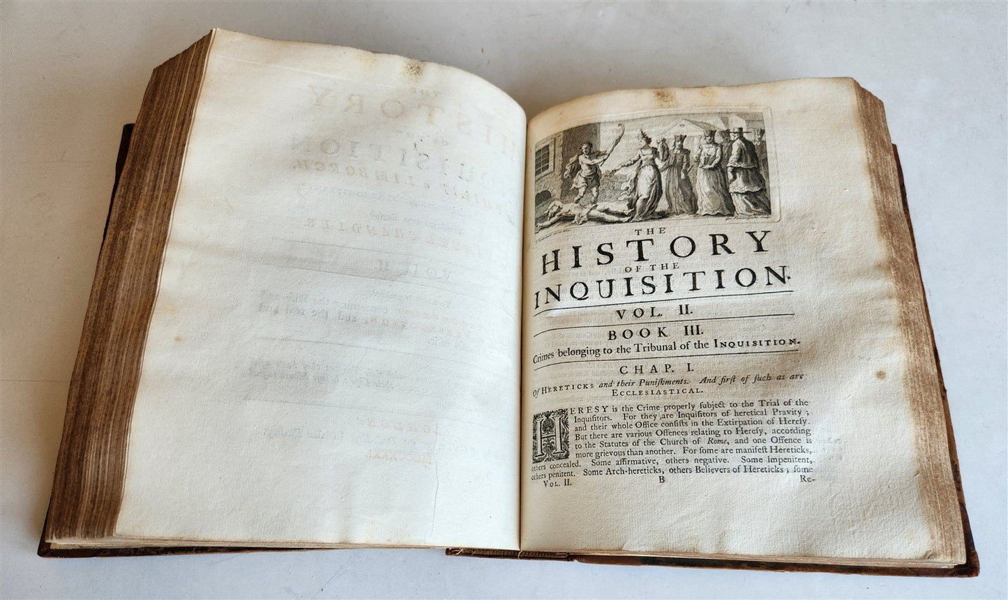 1731 HISTORY of INQUISITION in ENGLISH by Limborch antique ILLUSTRATED