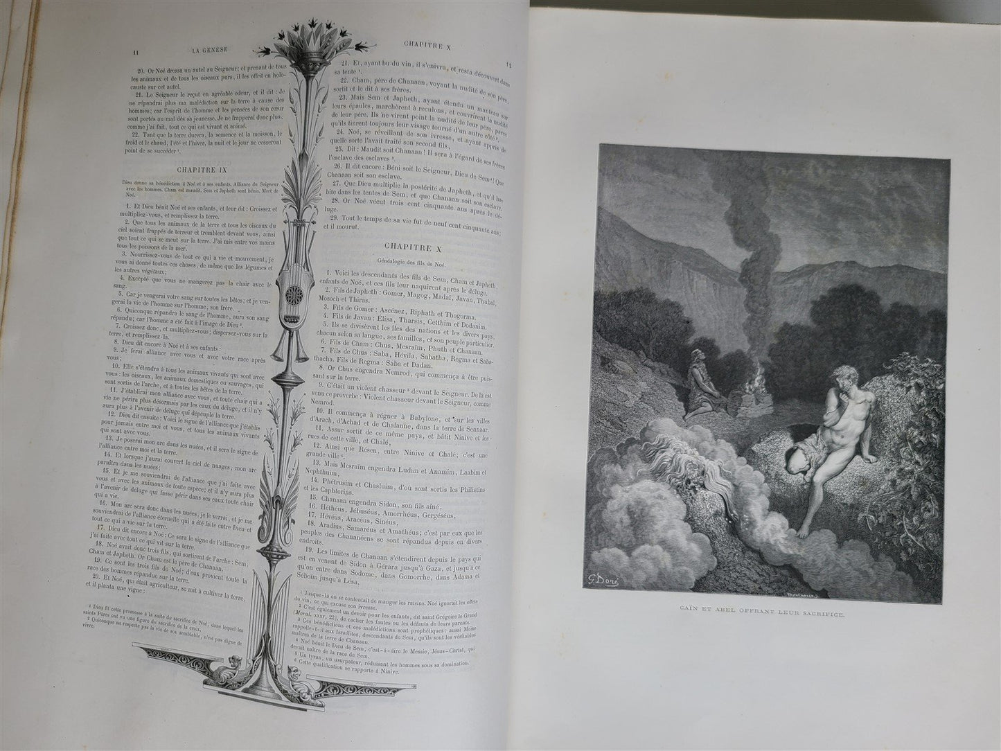 1874 BIBLE GUSTAVE DORE LLUSTRATED 2 VOLUMES MASSIVE FOLIO antique 230 plates