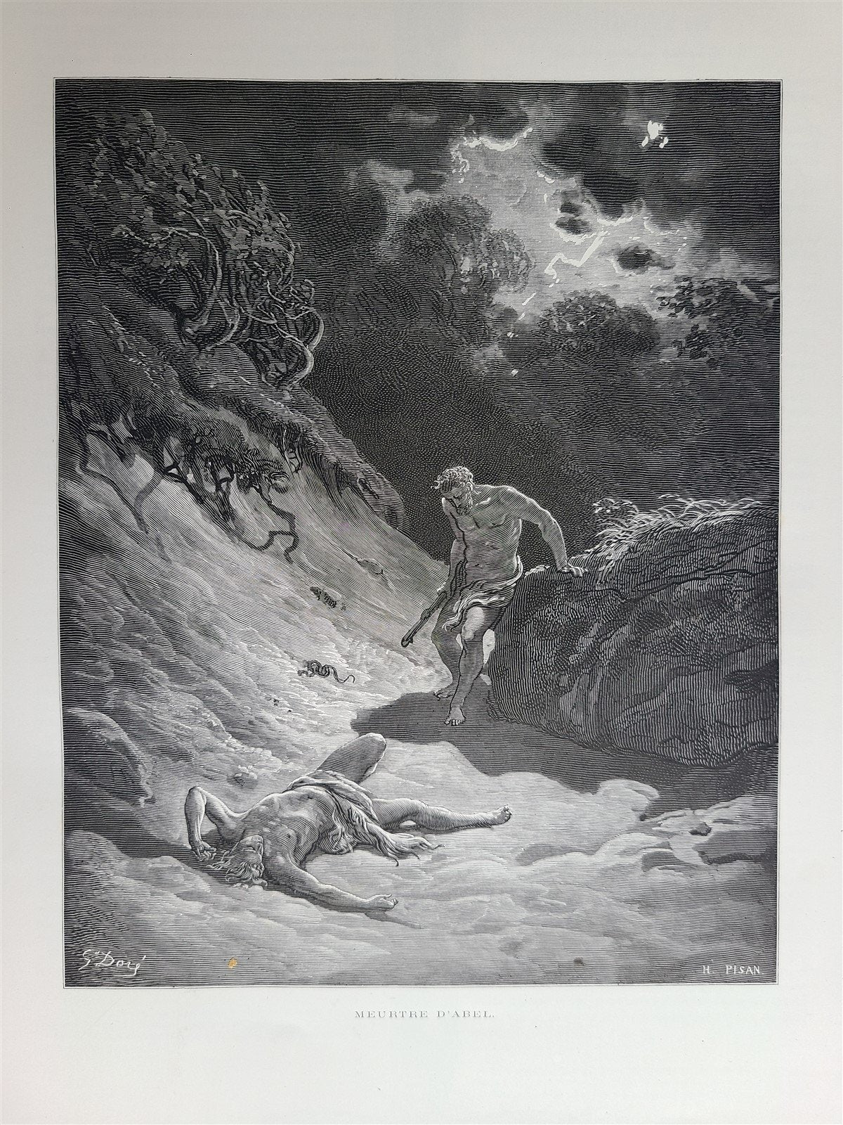 1874 BIBLE GUSTAVE DORE LLUSTRATED 2 VOLUMES MASSIVE FOLIO antique 230 plates