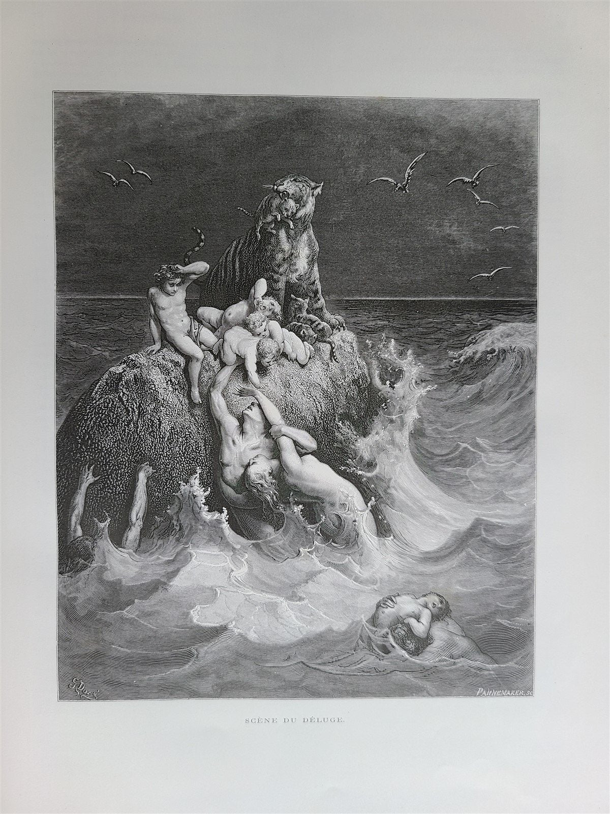 1874 BIBLE GUSTAVE DORE LLUSTRATED 2 VOLUMES MASSIVE FOLIO antique 230 plates