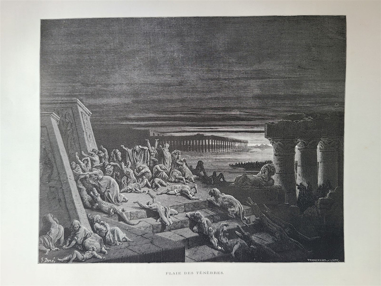 1874 BIBLE GUSTAVE DORE LLUSTRATED 2 VOLUMES MASSIVE FOLIO antique 230 plates