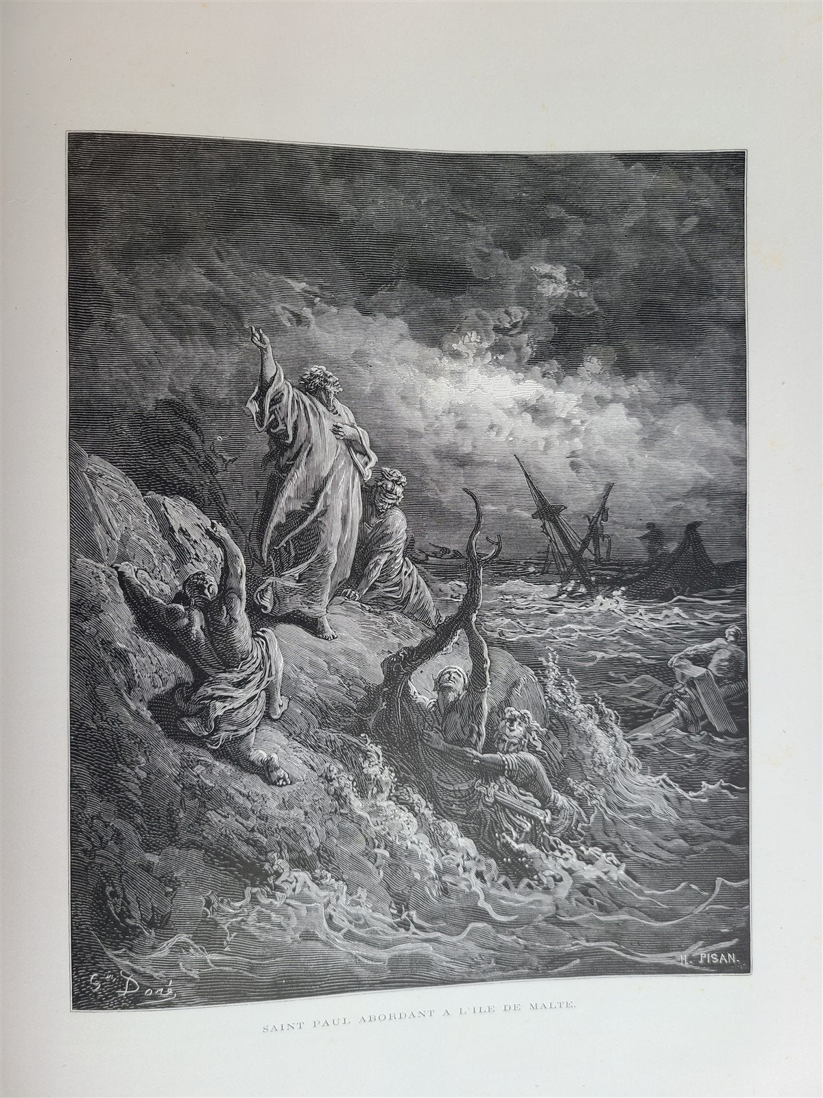 1874 BIBLE GUSTAVE DORE LLUSTRATED 2 VOLUMES MASSIVE FOLIO antique 230 plates