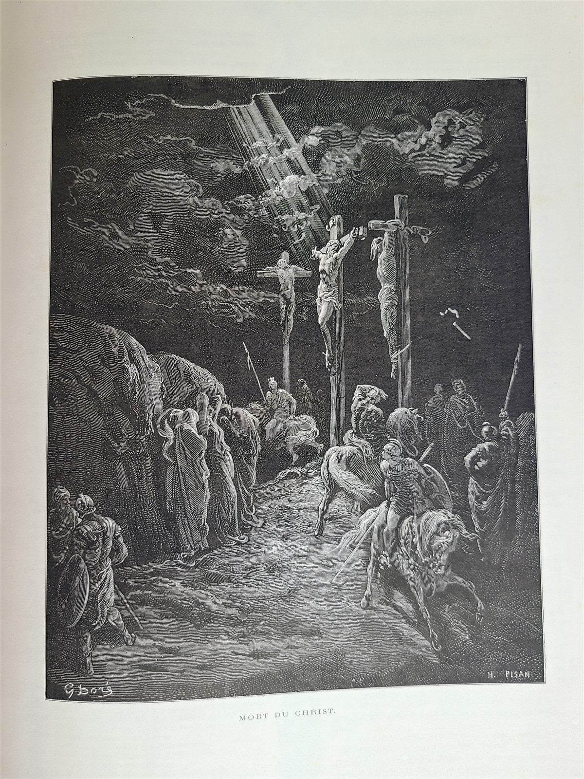 1874 BIBLE GUSTAVE DORE LLUSTRATED 2 VOLUMES MASSIVE FOLIO antique 230 plates