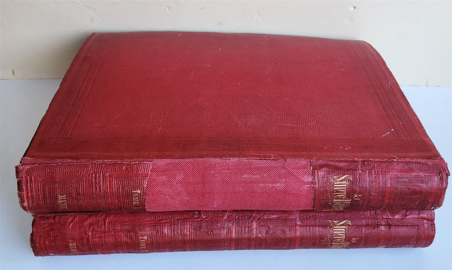 1874 BIBLE GUSTAVE DORE LLUSTRATED 2 VOLUMES MASSIVE FOLIO antique 230 plates
