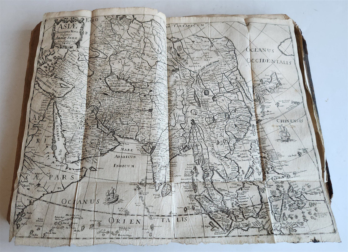 1677 COSMOGRAPHIE by PETER HEYLIN in ENGLISH antique rare ILLUSTRATED w/ MAPS