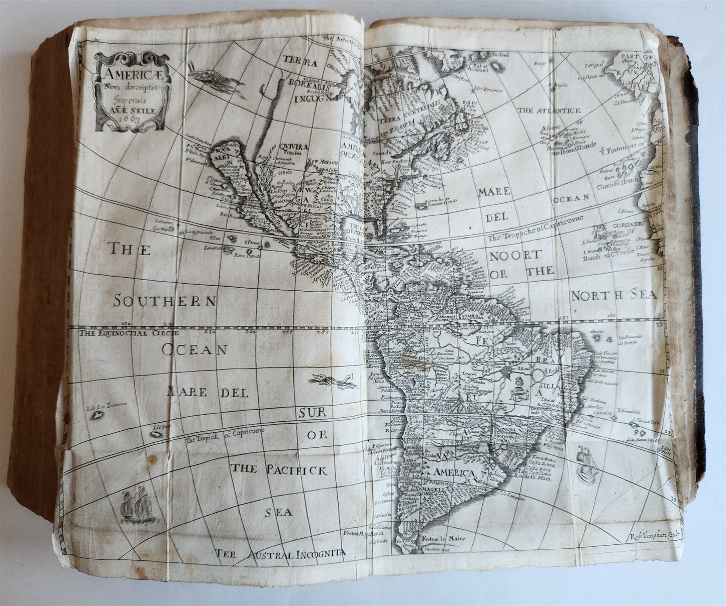 1677 COSMOGRAPHIE by PETER HEYLIN in ENGLISH antique rare ILLUSTRATED w/ MAPS