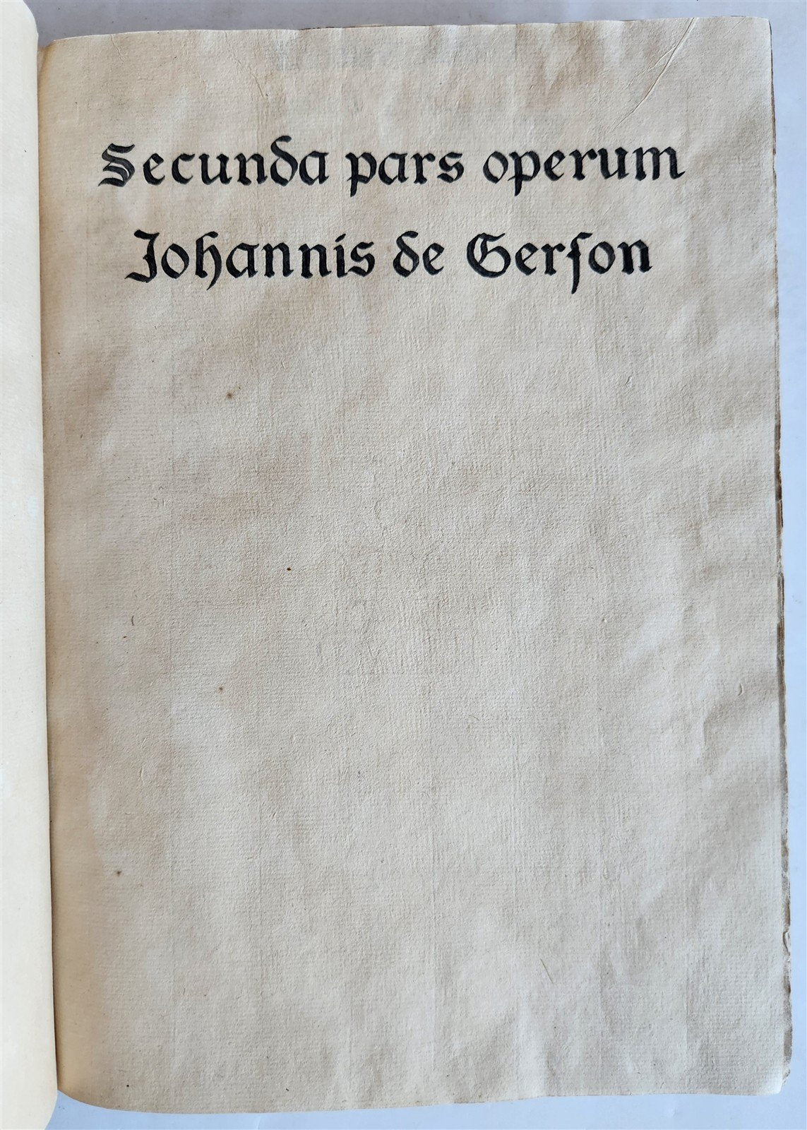 1489 INCUNABULA by JOHANNIS DE GERSON antique VELLUM BINDING OPERA MORALIA