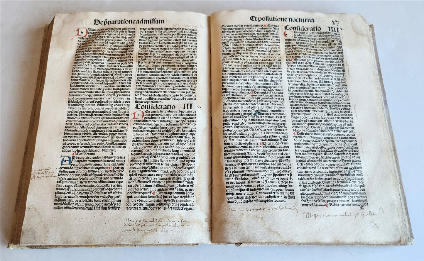 1489 INCUNABULA by JOHANNIS DE GERSON antique VELLUM BINDING OPERA MORALIA