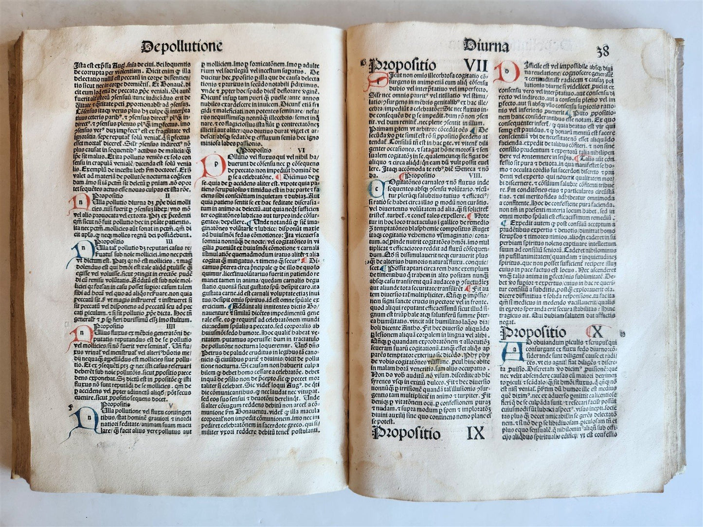 1489 INCUNABULA by JOHANNIS DE GERSON antique VELLUM BINDING OPERA MORALIA