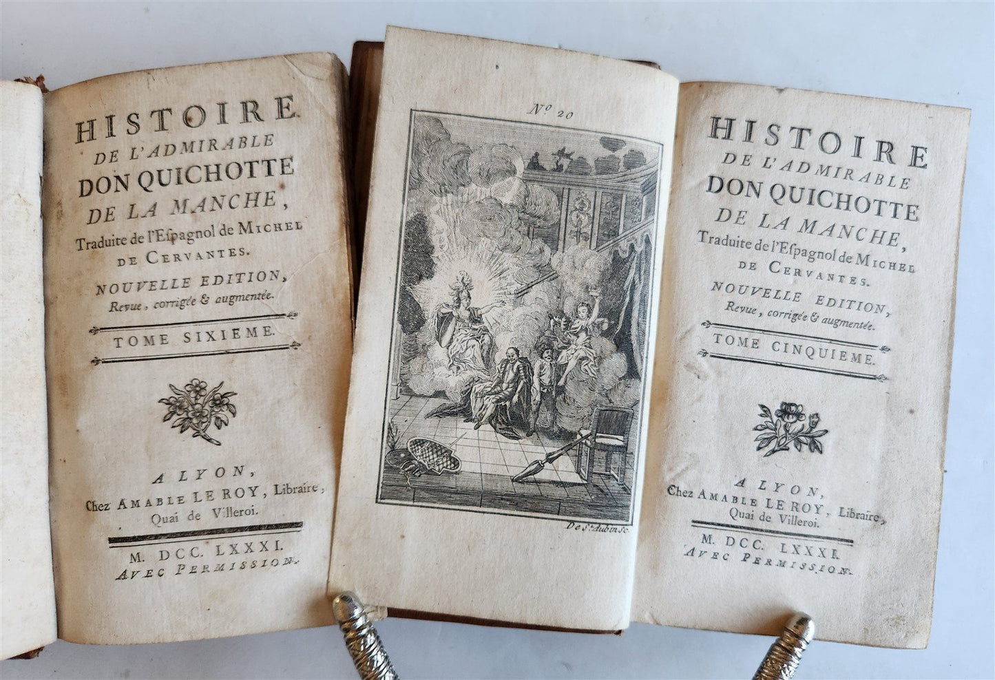 1781 DON QUIXOTTE in FRENCH 6 VOLUMES antique ILLUSTRATED DON QUICHOTTE