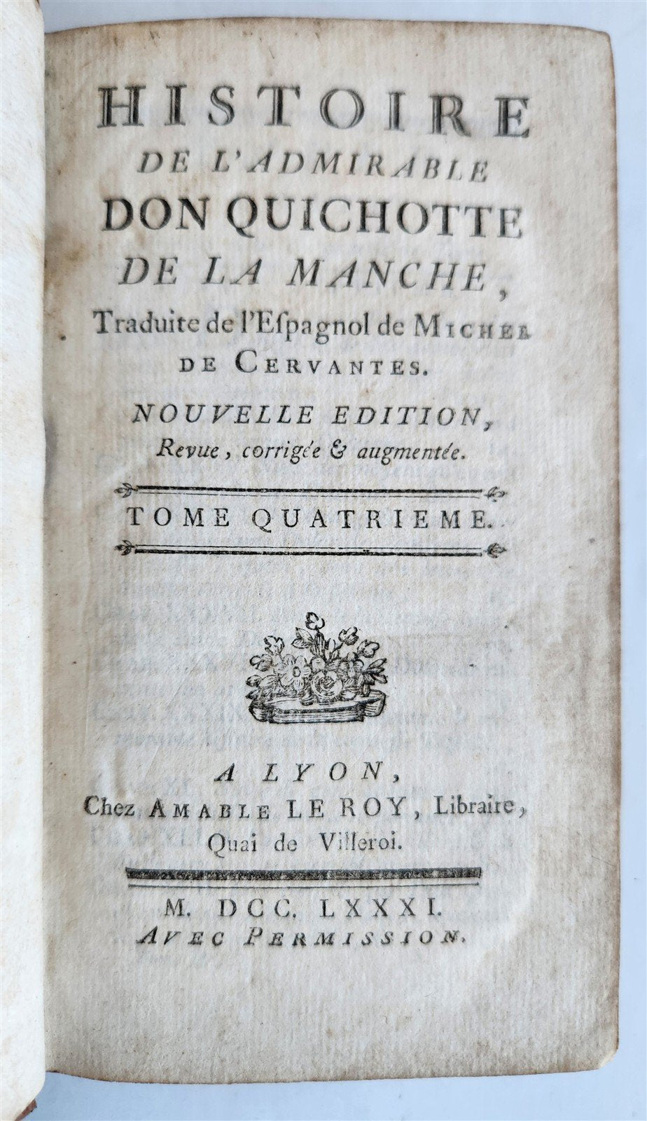 1781 DON QUIXOTTE in FRENCH 6 VOLUMES antique ILLUSTRATED DON QUICHOTTE