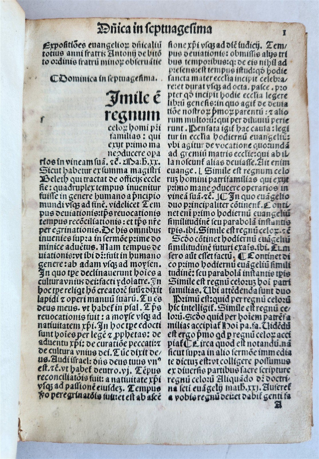 1496 INCUNABULA THEOLOGY by ANTONIUS DE BITONTO antique 15th CENTURY
