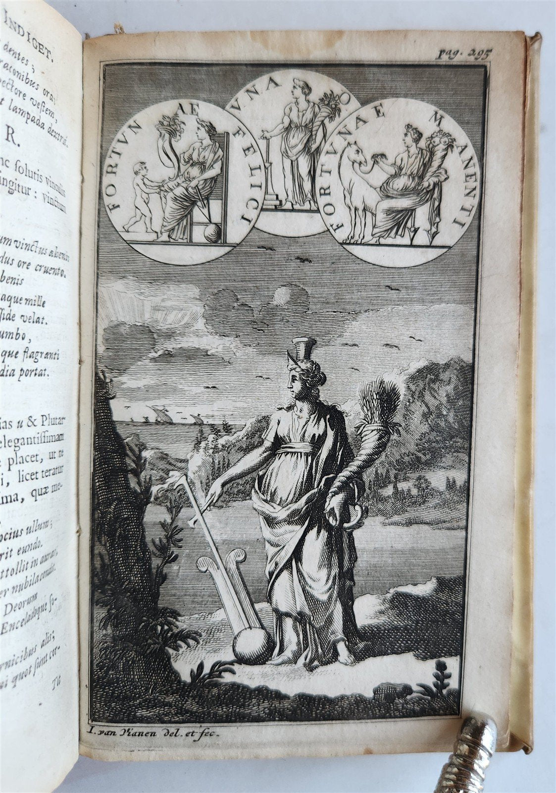 1697 MYTHOLOGY ILLUSTRATED w/ 26 ENGRAVINGS antique VELLUM BOUND