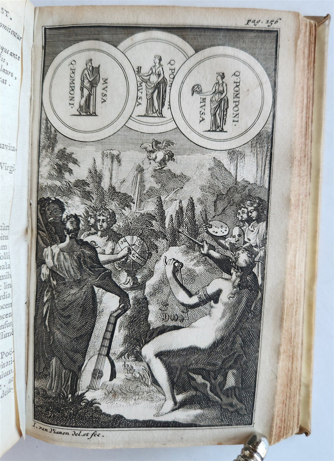 1697 MYTHOLOGY ILLUSTRATED w/ 26 ENGRAVINGS antique VELLUM BOUND