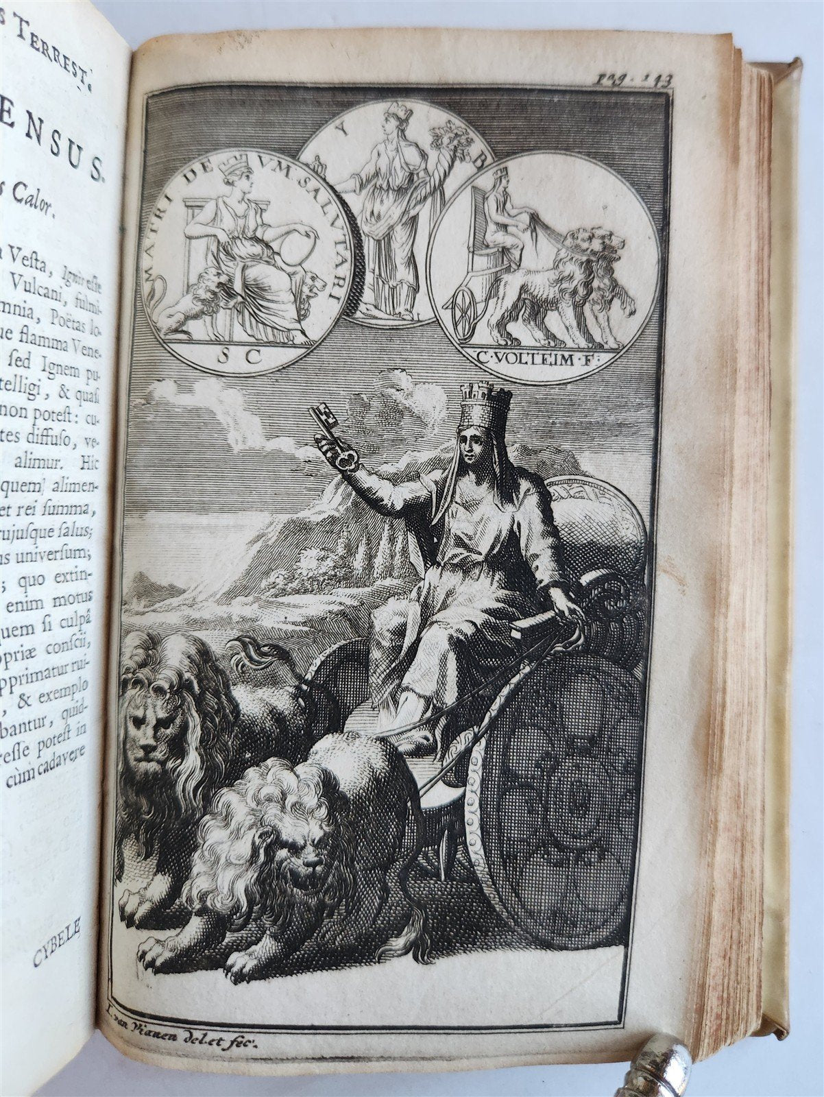 1697 MYTHOLOGY ILLUSTRATED w/ 26 ENGRAVINGS antique VELLUM BOUND