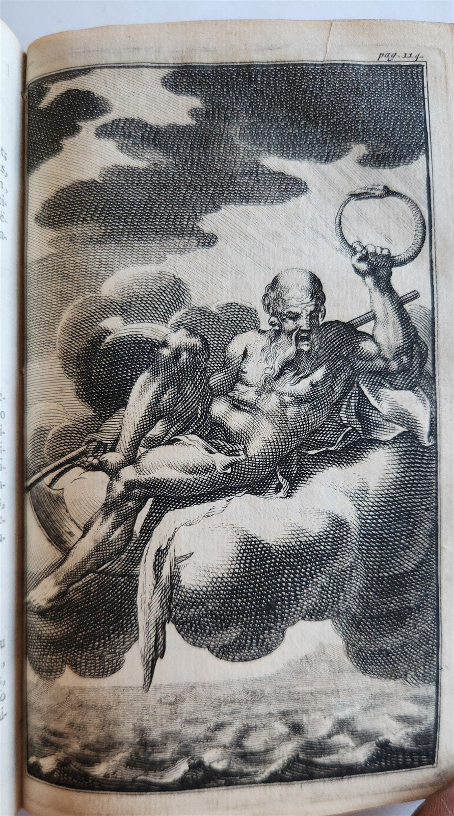 1697 MYTHOLOGY ILLUSTRATED w/ 26 ENGRAVINGS antique VELLUM BOUND