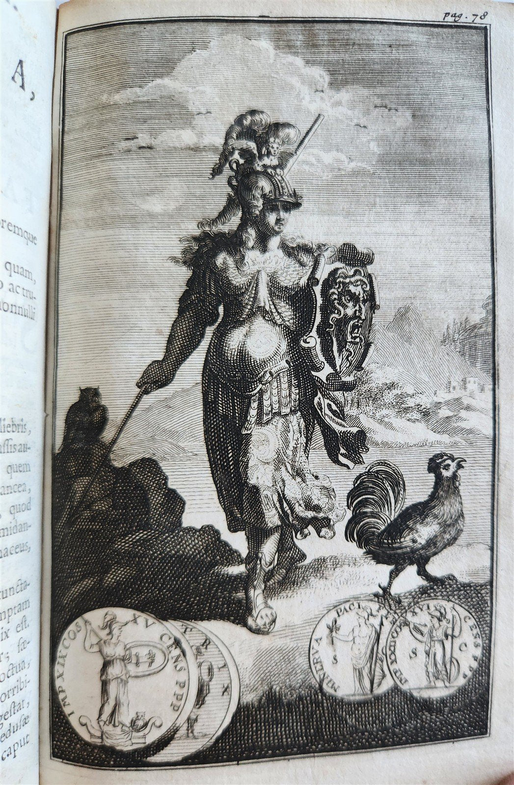 1697 MYTHOLOGY ILLUSTRATED w/ 26 ENGRAVINGS antique VELLUM BOUND