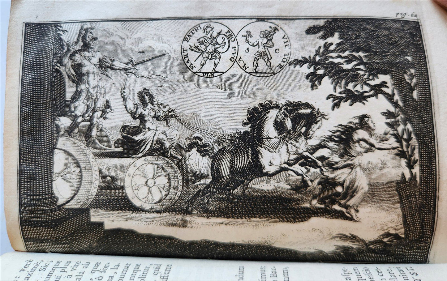 1697 MYTHOLOGY ILLUSTRATED w/ 26 ENGRAVINGS antique VELLUM BOUND