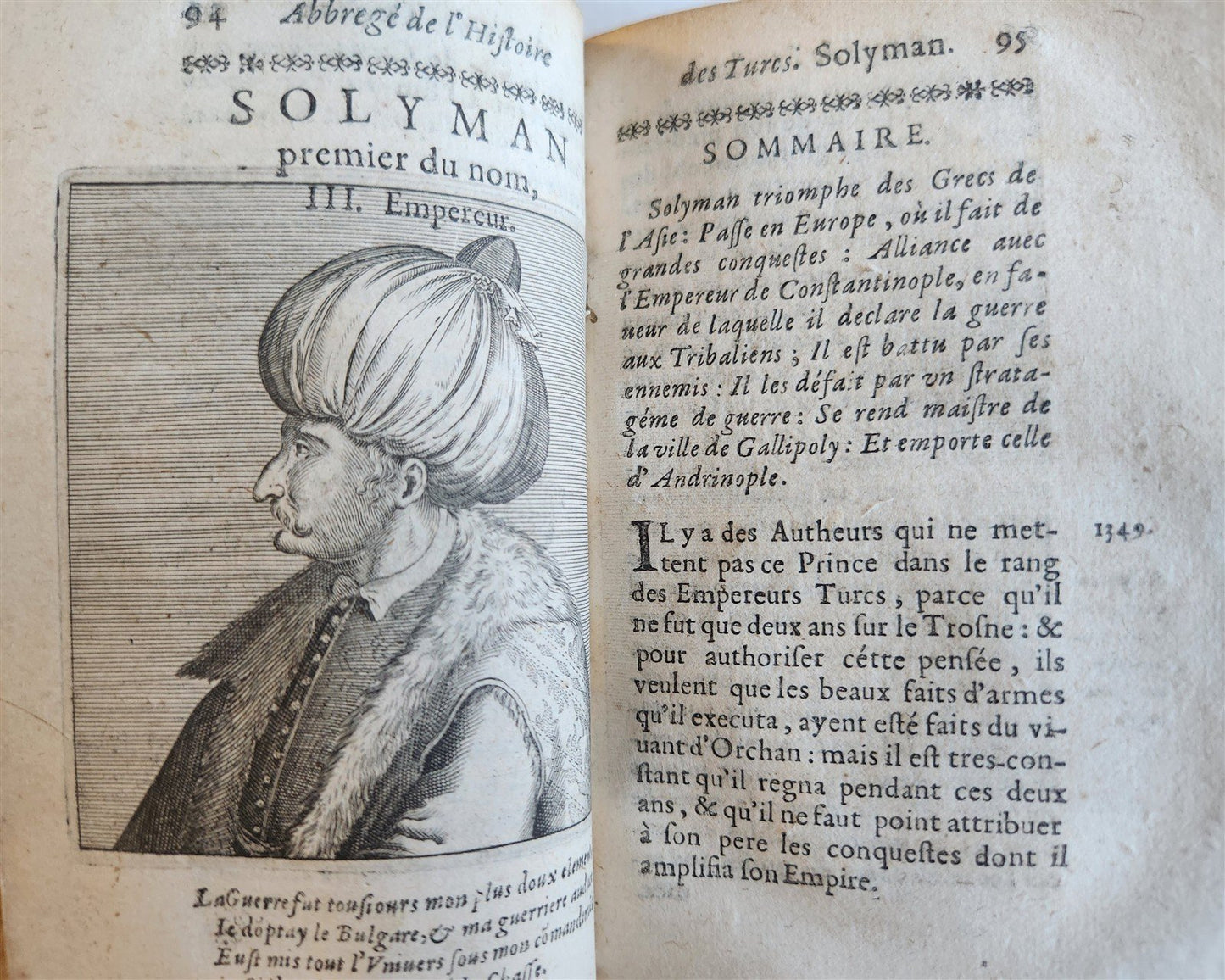 1665 HISTORY of TURKS antique ILLUSTRATED 2 VOLUMES 17th CENTURY