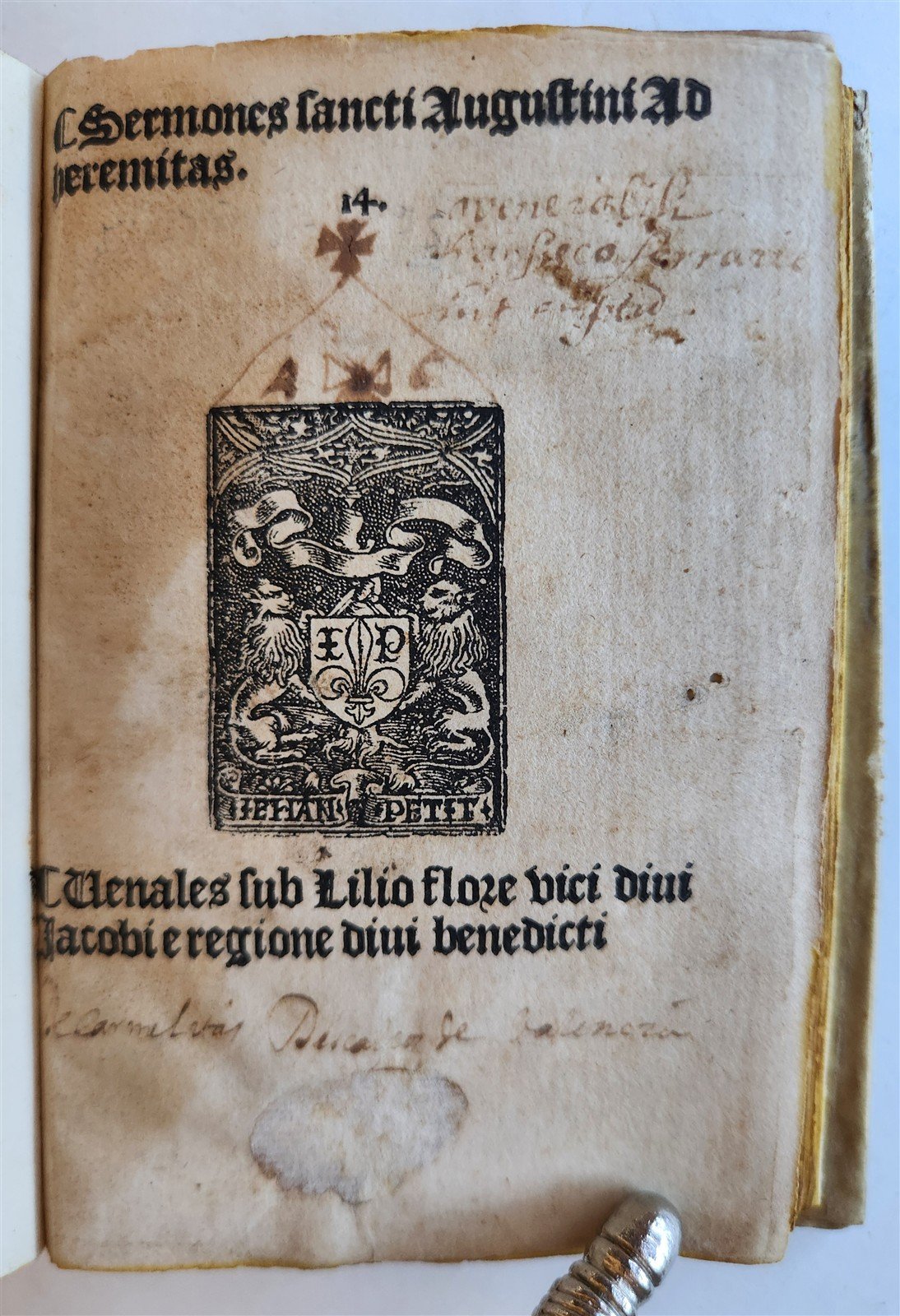 1518 POST-INCUNABULA ST.AUGUSTINE SERMONS antique 16th CENTURY vellum RARE