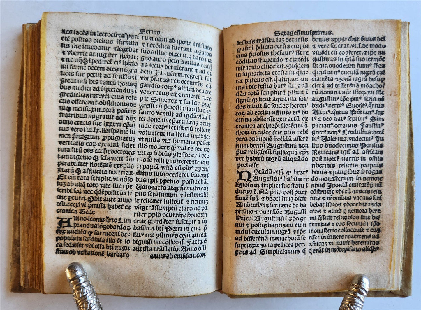 1518 POST-INCUNABULA ST.AUGUSTINE SERMONS antique 16th CENTURY vellum RARE