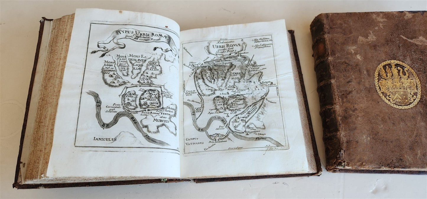 1714 ROMAN HISTORY by LIVY in LATIN antique 5 VOLUMES illustrated w/ map