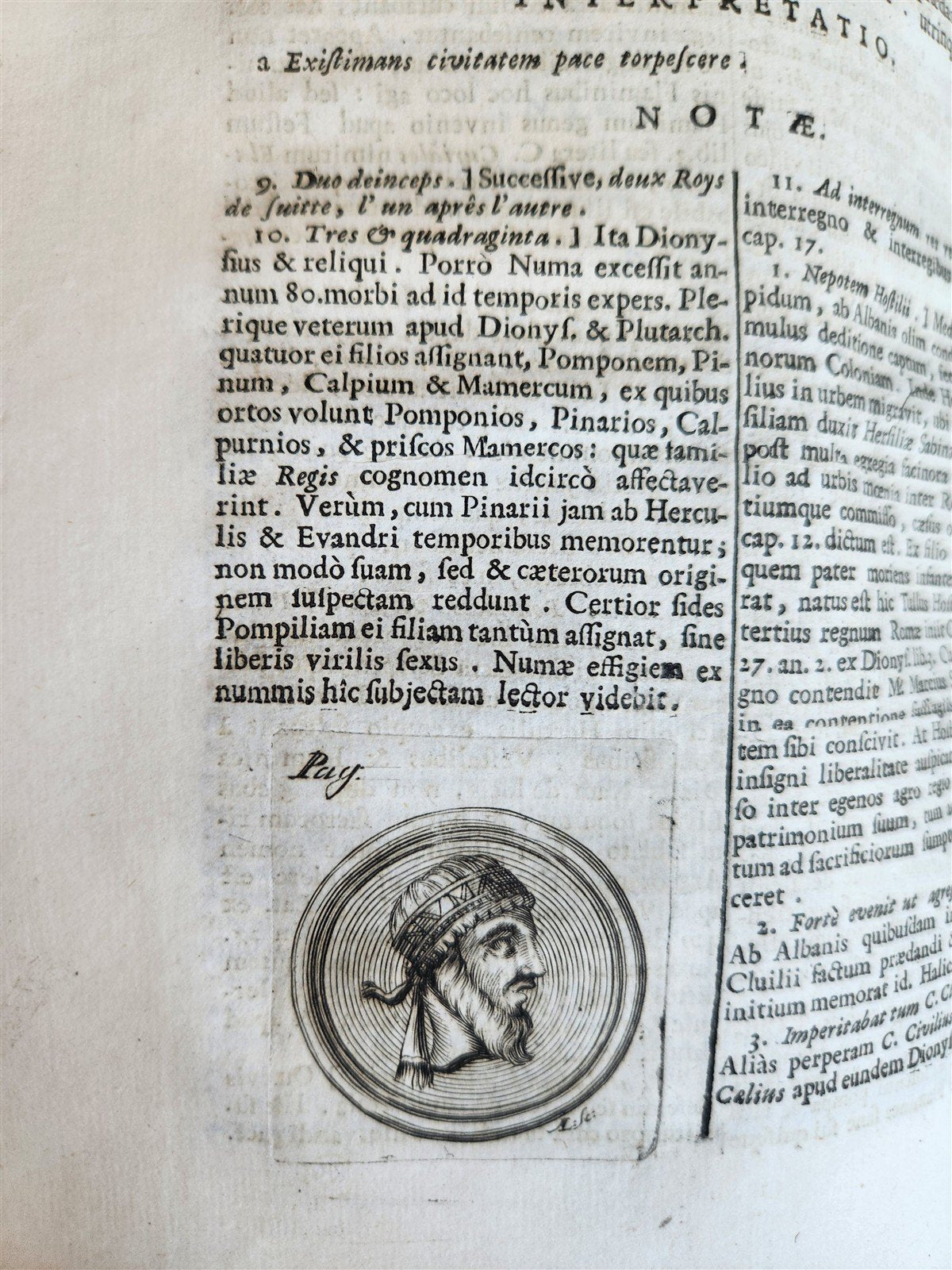 1714 ROMAN HISTORY by LIVY in LATIN antique 5 VOLUMES illustrated w/ map