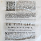 1714 ROMAN HISTORY by LIVY in LATIN antique 5 VOLUMES illustrated w/ map