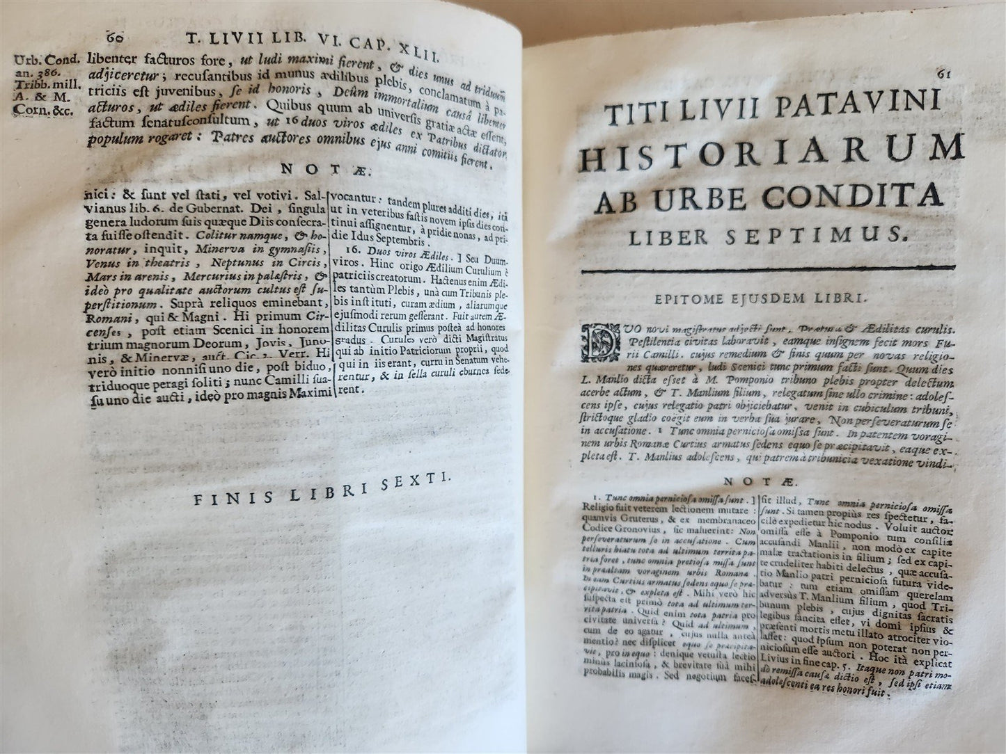 1714 ROMAN HISTORY by LIVY in LATIN antique 5 VOLUMES illustrated w/ map